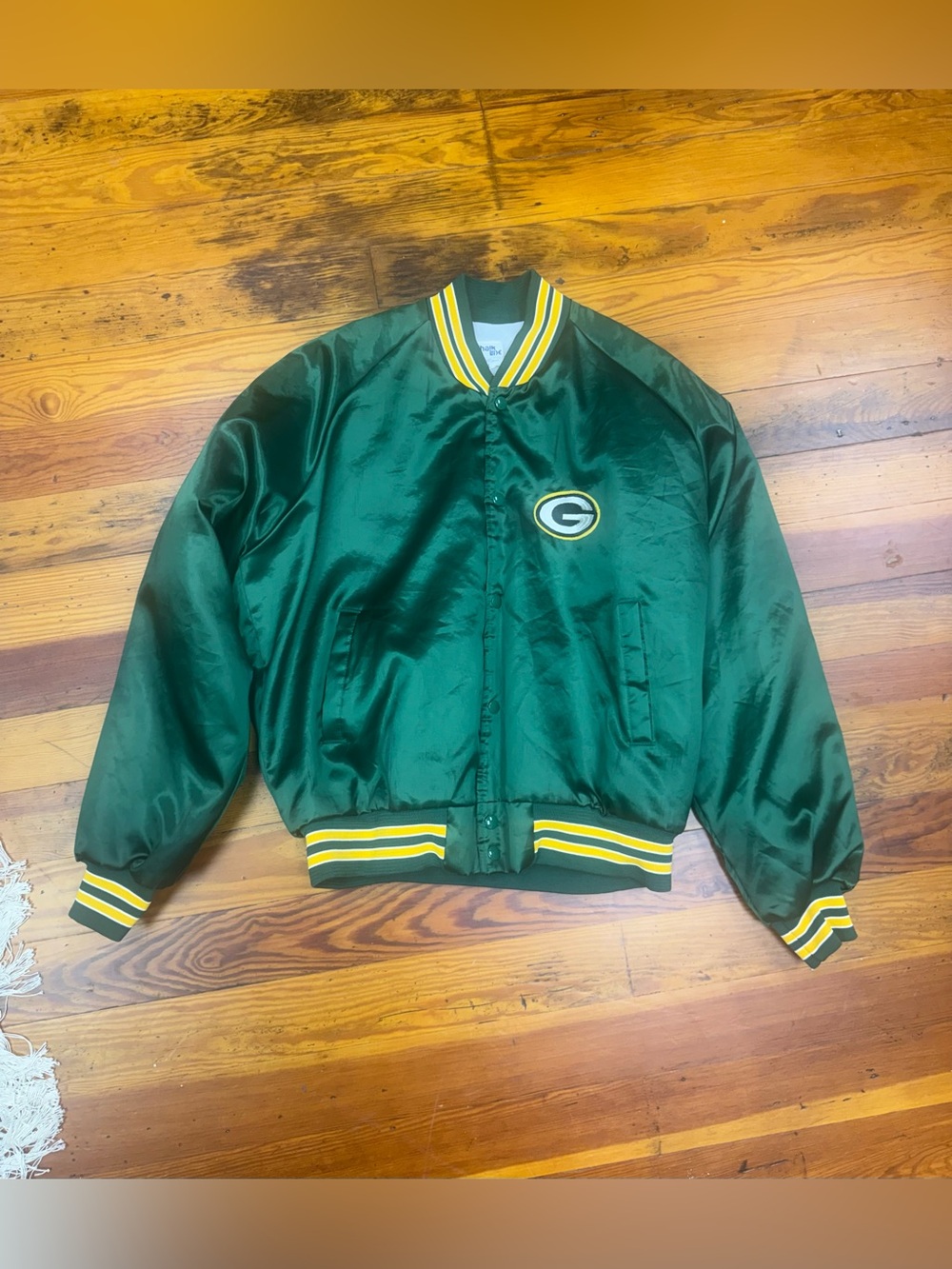Vintage 80s Green Bay Packers Chalk Line Satin Jacket NWT NFL USA XL